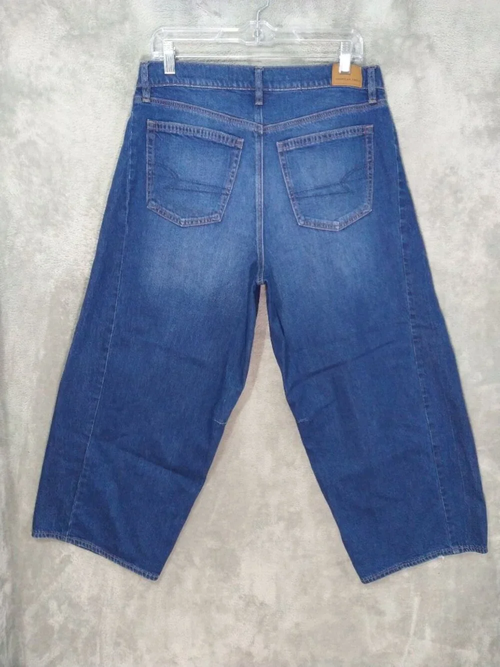 American Eagle Jeans Womens 8 Short Blue Denim Dreamy Drape Barrel Strigid Dark